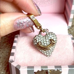 Juicy couture rhinestone crystals pave heart charm
